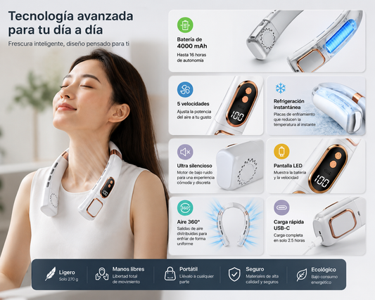 AirFlow™ | Ventilador de Cuello Inteligente